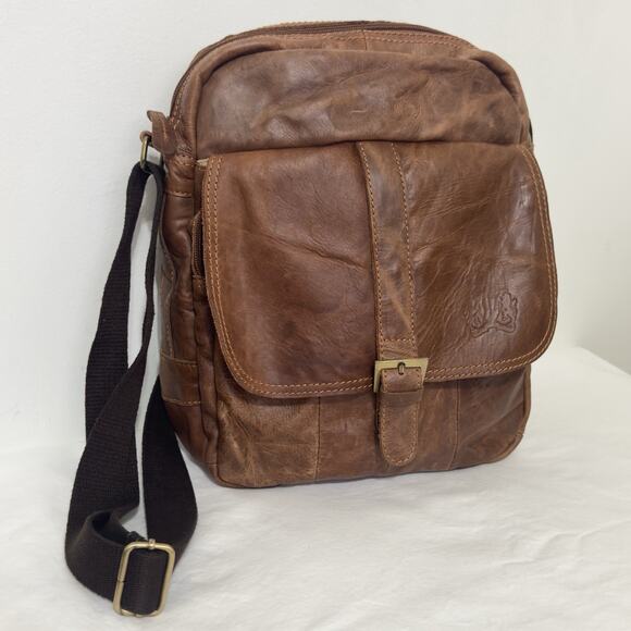 Vintage Brown Leather Crossbody Messenger Bag – Style Unisex’s - Picture 2 of 12